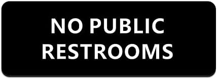 Bodicarson Нема знак за јавни простории за тоалети, 9 x 3 во знак, со двострана 3М лента за вашата деловна врата wallид одбор за