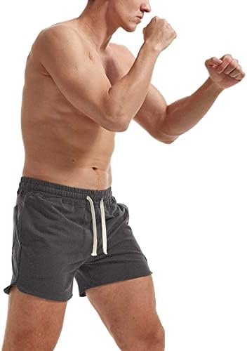 Aimpact машки атлетски шорцеви за бодибилдинг тренингот памук салата за салата со џебови