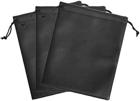 BCP 3PCS 7,5x9 ”црна боја PU кожа двојна влечење за заштита на слушалките торбичка торбичка торбичка торбичка