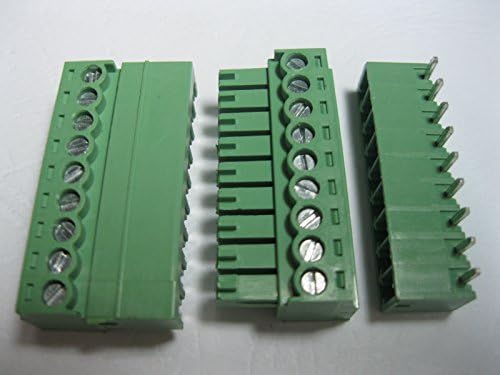 40 парчиња агол 9PIN/PATE PITCH 3,81mm Терминал за завртки на завртката Блок конектор Зелена боја Вклучувачки тип со агол игла