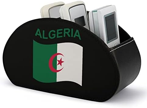 Знаме На Алжир Кожен Држач За Далечински Управувач со 5 Прегради Канцелариска Кутија За Складирање Послужавник За Работна Површина
