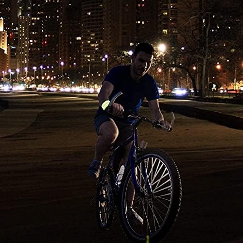 ЗЈФФ 4 Парчиња Рефлектирачки Ленти Лента Лепило За Зглоб Рефлектирачки Нараквици Висока Видливост Ноќна Безбедност Возење Велосипед