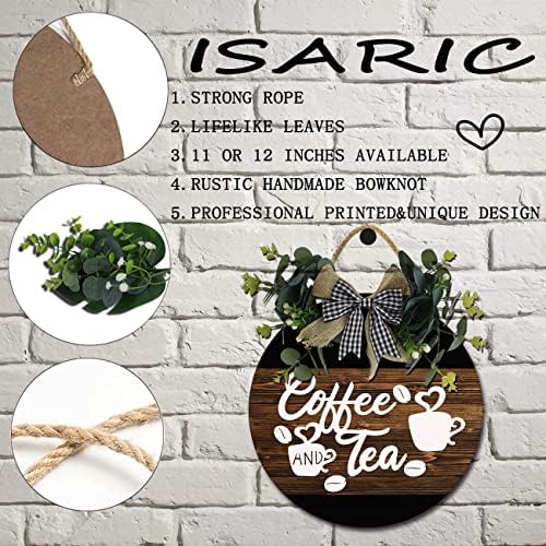 Isaric Cafe Cafe Cafe and Bar Sign Tood Wanding Wallиден декор знак 11*11inch Round Rustic Worke Plaque Wings Farm House House House Cafe