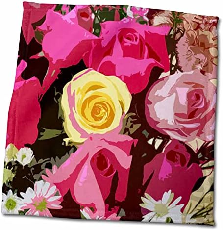 3drose флорен цветни апстрактни - розова N жолта роза апстракт - крпи