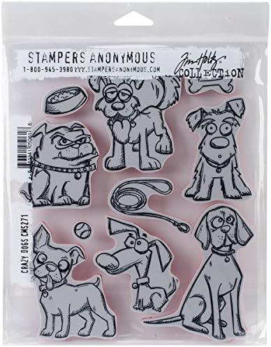 Печати Анонимни CMS поставени стамки за прицврстување на печати Толц луди кучиња, 24,6 x 18,9 x 0,5 см, мулти-боја