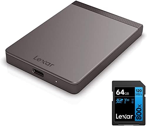 Lexar LSL200X002T-RNNNU SL200 2tb Пренослив SSD, До 550mb / s Прочитај Пакет 64GB високи Перформанси 800x UHS-I Sdhc Мемориска Картичка