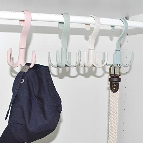 Плакарот виси Организатор за чување чанти за чанти од чанти од 360 степени ротирачки 4 куки за држач за решетки за ременот на ременот