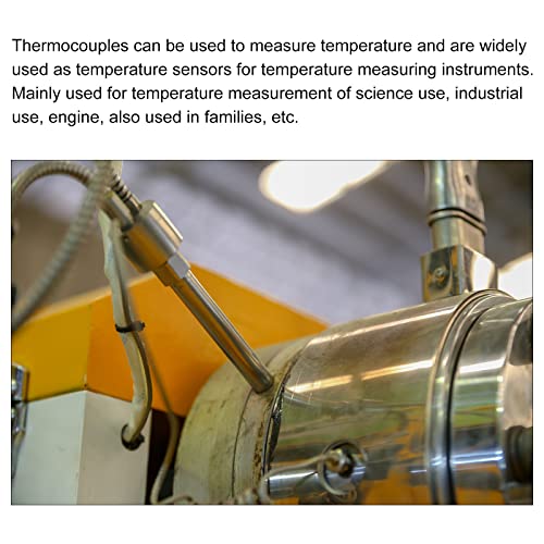 Меканиксиност K Тип Сензор за температура 5PCS M8 Temperal Temperal Temperes Thermocoupe 3,3ft изолирана жица од 0 до 800 ° C