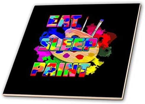 3drose Јадете боја на спиење со уметничка палета и уметнички четки за сликари. - плочки