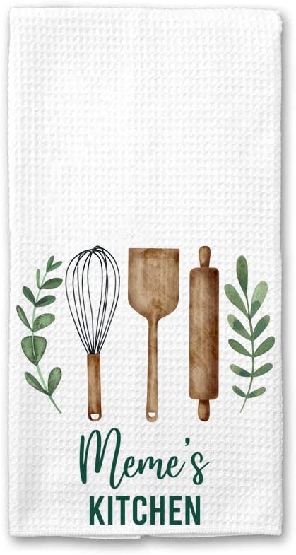 DiandDesignGift Meme's Кујнски крпа - чај пешкир за кујнски декор - мека кујна мека и апсорбирана кујна чај чај - украси за куќиште - кујнски
