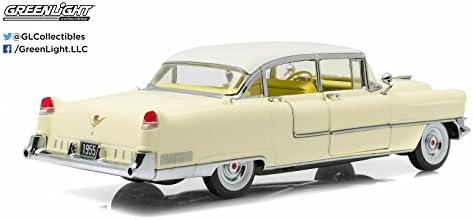 Зелени лајт колекционери 1955 Кадилак Флитвуд серија 60 возило со покрив, жолто/бело