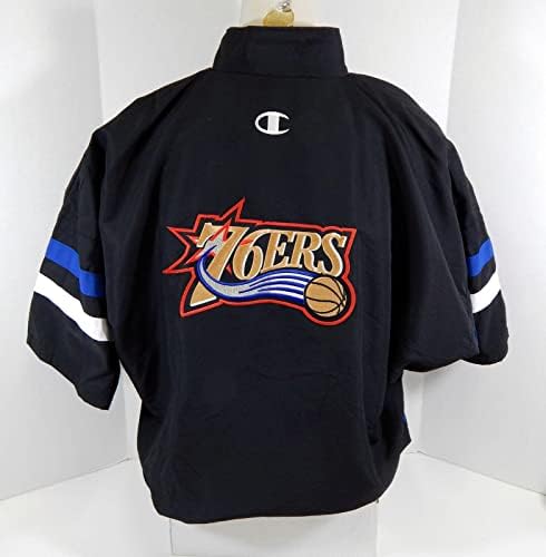 1998-99 Philadelphia 76ers Eric Snow #20 игра користена црна игра јакна 46 DP09920 - користена игра во НБА