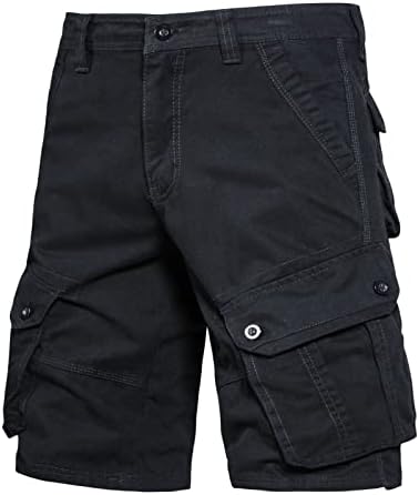 Работни панталони за мажи во Миашуи машки летни карго панталони со цврста боја на џеб, плус големина миење шорцеви, столарски