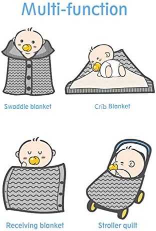 Asiarhyme вреќи за спиење за 0-3 месеци бебе, мулки за мулки за бебе, сина плетена вреќа за спиење за новороденчиња, примање бебешко ќебе за бебе