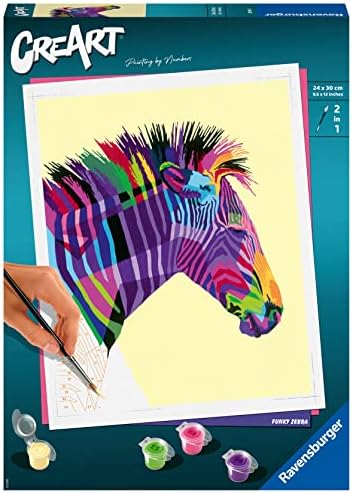 Ravensburger Creart Funky Zebra Paint By Bues за возрасни 12 години нагоре - Слика за уметности и занаети - Домашни додатоци за украси за домови
