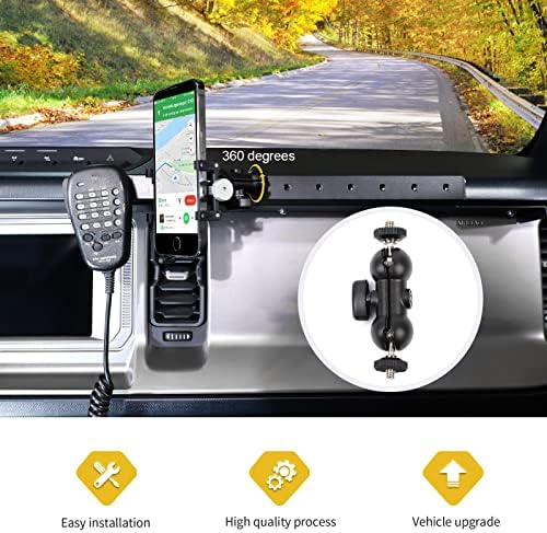 Jimen for Bronco Phone Mount, држач за мобилни телефони на CB Microphone, компатибилен со Ford Bronco 2021-2023
