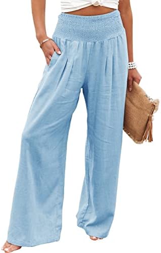 Јанекоп жени јога џемпери удобни широки нозе палацо салон панталони високи џогери на половината со џебови