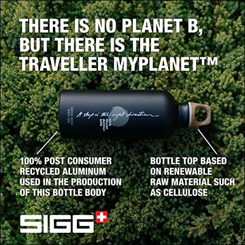 SIGG - шише со вода од алуминиум - Патник MyPlanet полесен - Климатски неутрален овластен - Погоден за карбонирани пијалоци - протек