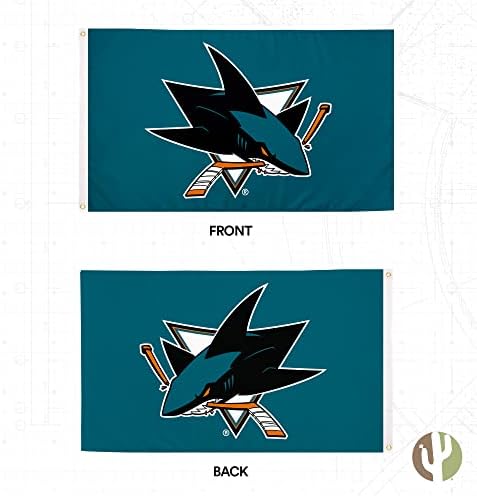 Пустински кактус Сан Хозе Ајкули Тим NHL Национална хокеј лига полиестер затворен на отворено 3 стапки x 5 стапки знаме