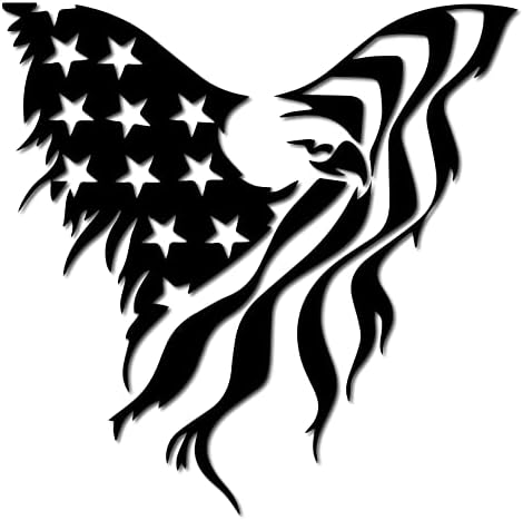 Американски американски орел знаме срцево декларација - налепница бомба винил декларација за автомобил камион, компјутер, каде било! Премиум