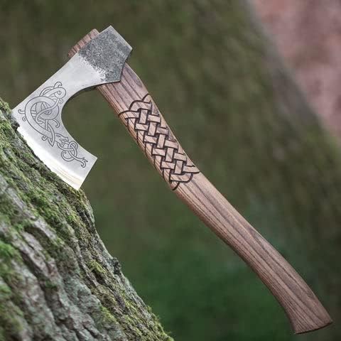 Прилагодено рачно изработено убава брада Викинг историска лов на секира на отворено кампување ловџиски алатка