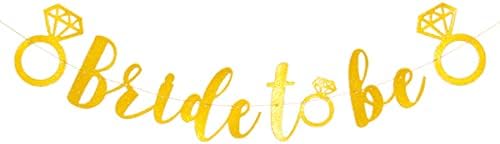 Невестата Да Биде Банер - Злато Сјајот Диплома Партија Декорација Со Дијамант Прстен Логото-Диплома Невестинска Партија Декорација Материјали