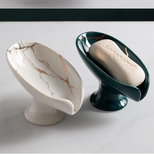Држач за сапун за сапун, мермер керамички сапун чинија за чување плоча за чување бања за бања или кујна