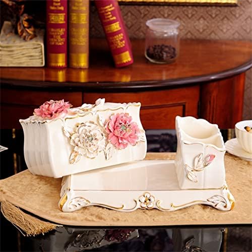 Quul Европски стил на дневна соба Ткиво кутија со салфетка кутија керамичка фиока кутија кафе маса за украсување украси украси