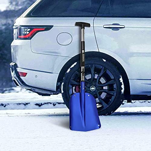 Michelin Ultra Compact 40 Преклопна алатка за снег за снег за итни случаи, сина, телескопска рачка, склопувачка, лесна, зимска опстанок опрема, за SUV, камион, мотор за снег, кампу?