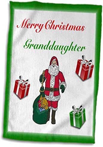 3drose print на Среќен Божиќ за внука со Дедо Мраз - крпи