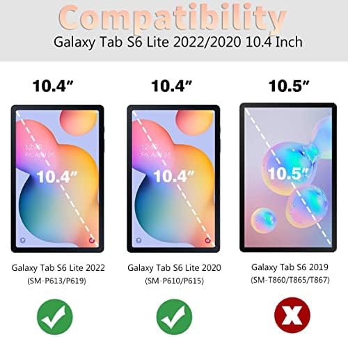 Сјај за девојчиња за сјај за Samsung Galaxy Tab S6 Lite 2022/2020 10.4 инчи, 360 степени ротирачки преклопување стојат повеќекратни агли на