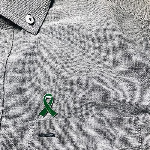 Свест за ментално здравје Пин 50 парчиња зелена лента иглички за карцином на црниот дроб церебрална парализа на органите за донации