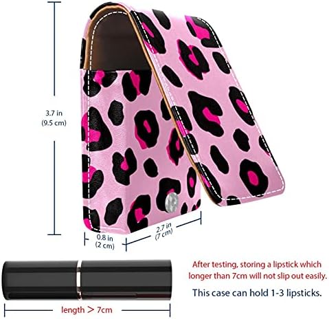 Шминка Кармин Случај За Надвор Розова Леопард Пренослив Кармин Организатор Со Огледало Дами Мини Шминка Торба Трае До 3 Кармин