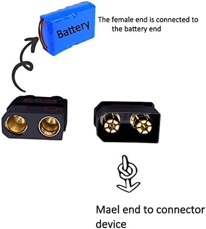 Babuvya со висока струја на антиспарк конектор машки и женски QS8-S црна апликација со полнач за батерии на батерии за далечински управувачи