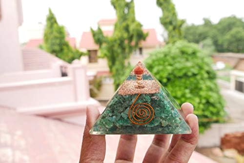 Зеикус зелена авентуринска пирамида - лековит кристален оргон пирамида - природен скапоцен камен - Фенг Шуи - Аура Чистење - Просперитет