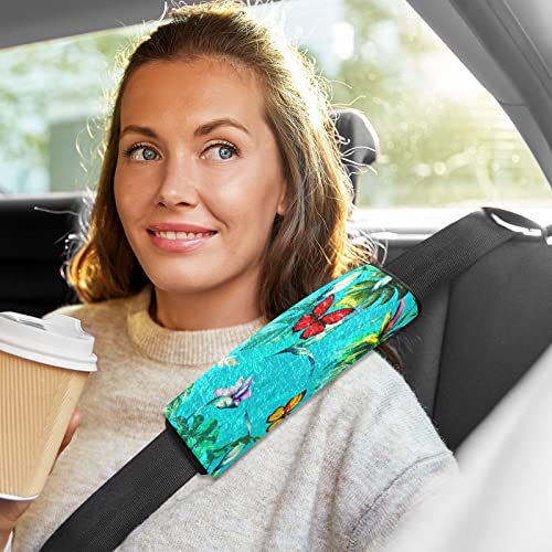 Цветни диви безбедносни ремени покрива 2 пакувања со каиш за седишта за автомобили, супер мек автомобил седиште на вратот, за девојчиња