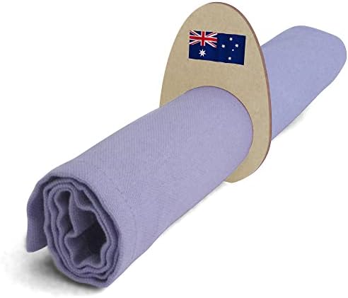 Azeeda 5 x 'мавтајќи со австралиското знаме' дрвени прстени/држачи на салфета