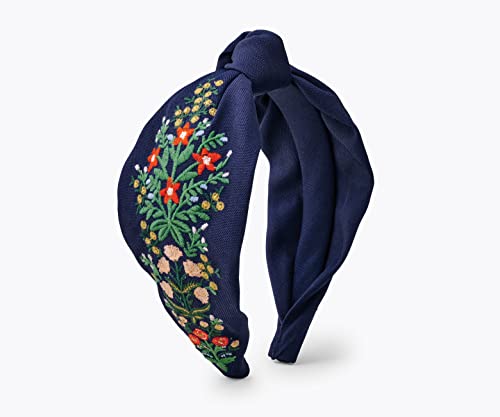 Puble Paper Co. Hydrangea, лента за глава, плетена ткаенина, цветна шема, дизајнерска печатена ткаенина над структурирана лента,