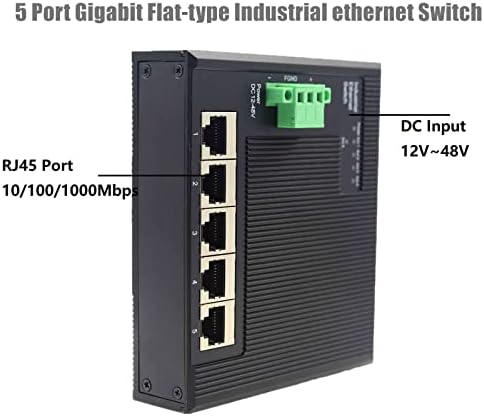 Desktop & Plug Play Rugged 5-порта Gigabit Industrial Ethernet Switch, 5 мрежен прекинувач со рамен порта, заштита на IP40, температура