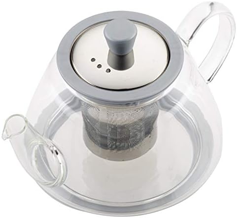 Бонџур сребрена боросиликатна чајник, 1 парче, стакло со метални детали