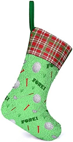 Голф топка Теј трева клуб, божиќни чорапи за Божиќни празници, реверзибилна промена во боја, магичен фонд за Божиќно дрво камин виси
