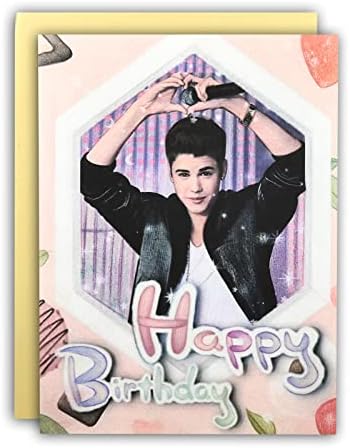Рачно сликарство Бибер инспириран среќен роденден Рачно изработени 3Д-поп-ап-картички 3Д честитки разгледници Специјални роденденски