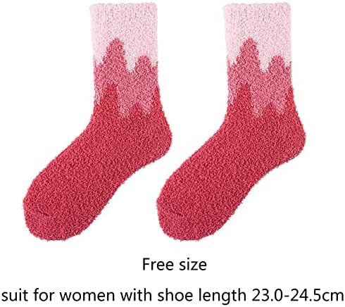 Женски нејасни чорапи влечки зимски чорапи ниско исечено меки кабина топло меко корално руно удобно бран печатење средни чорапи домашни чорапи