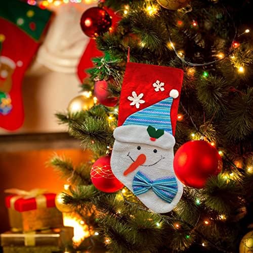 Божиќни топки на мини Божиќни чорапи 1 пакувања 4 Божиќно држење украс за украси за подароци за картички за картички за торбичка