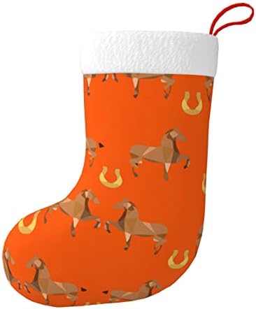 Божиќни чорапи за божиќни чорапи гроздобер трки со коњи со двострана камин што виси чорапи