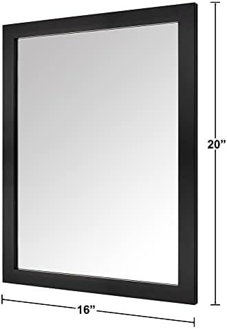 Правоаголно Ѕидно Огледало Црно Огледало за Бања 16 х 20 Ѕидно Огледало за Влез, Спална Соба, Дневна Соба