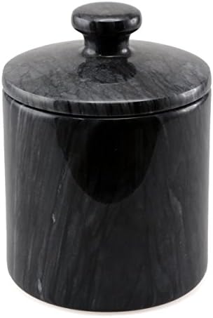 Креативна домашна природна црна мермер спа -колекција памучна топка држач за бања за складирање на садови за складирање, 3,8 дијамант.