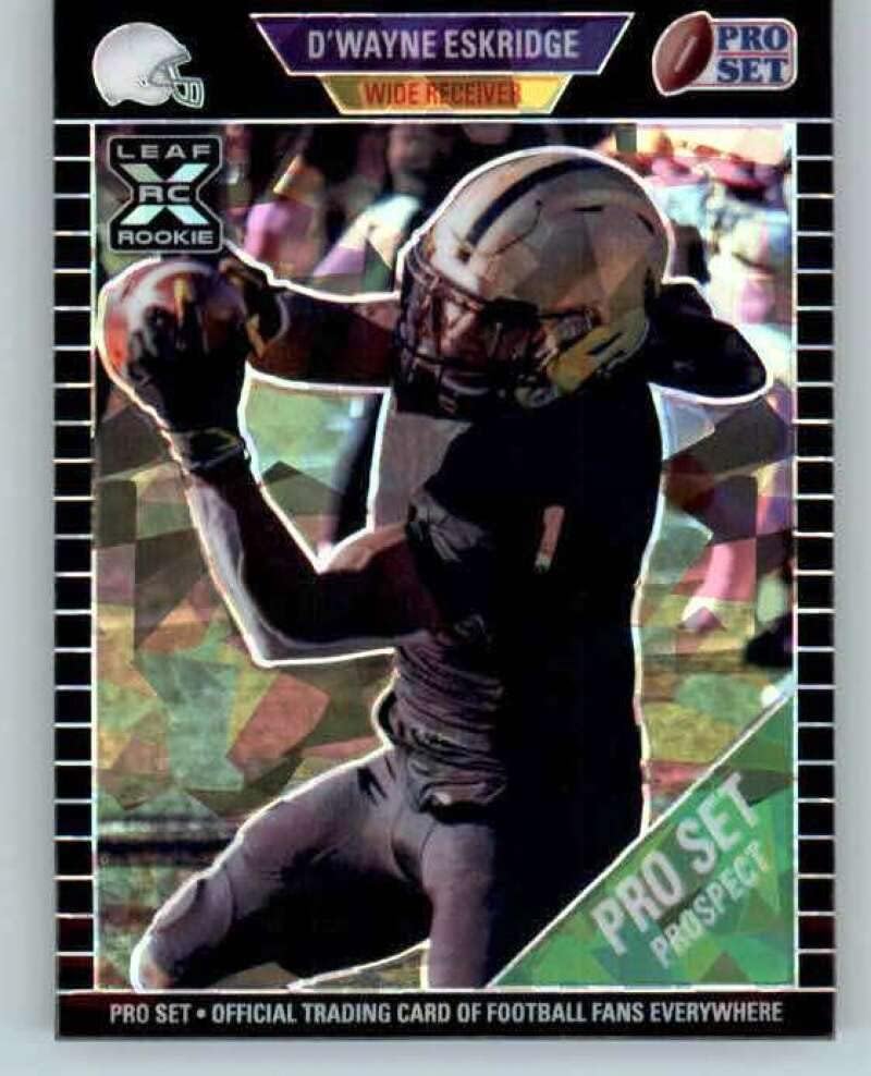 2021 Pro Set Metal 1989 Base Crystal Ebony Black 18 D'Wayne Eskridge RC RC Dookie /20 картичка за тргување со фудбал во НФЛ
