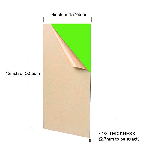 Cooak акрилен лист боја фрлена плексиглас, 6 x 12 квадратна панел дебела 1/8 пластична стаклена плоча со плекси w/заштитна