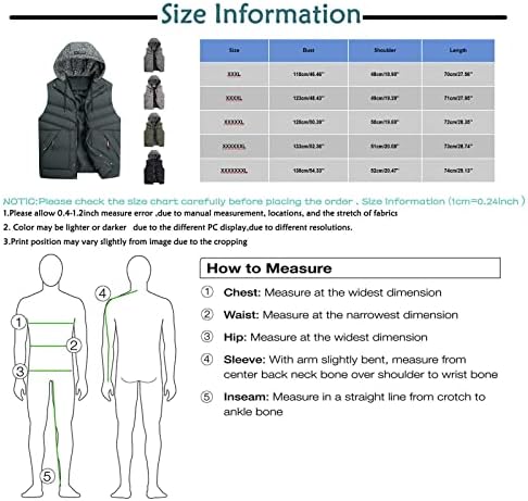ADSSDQ Зимски пуфер елек за мажи, плус јакна со големина на мафини мажи убави резервоари зимска плажа цврста боја на пуферот јакна